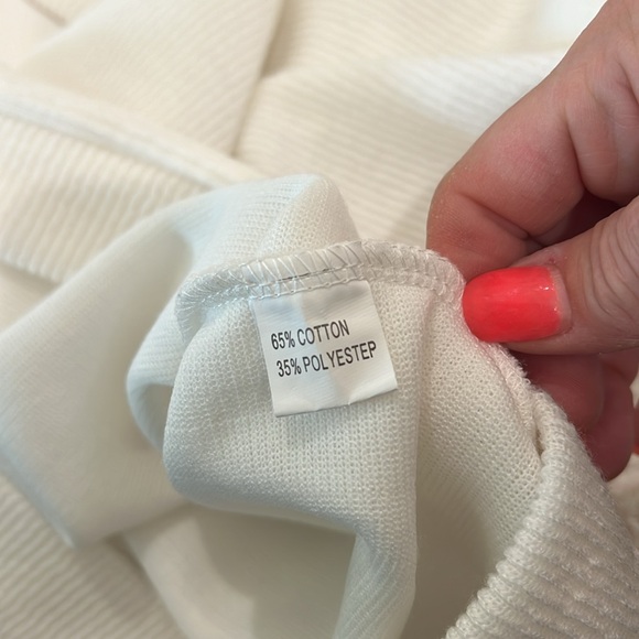 Jess Crum by Hazel & Olive Creamy Winter White Ribbed Long Sleeve Mock Neck Top - Picture 5 of 10